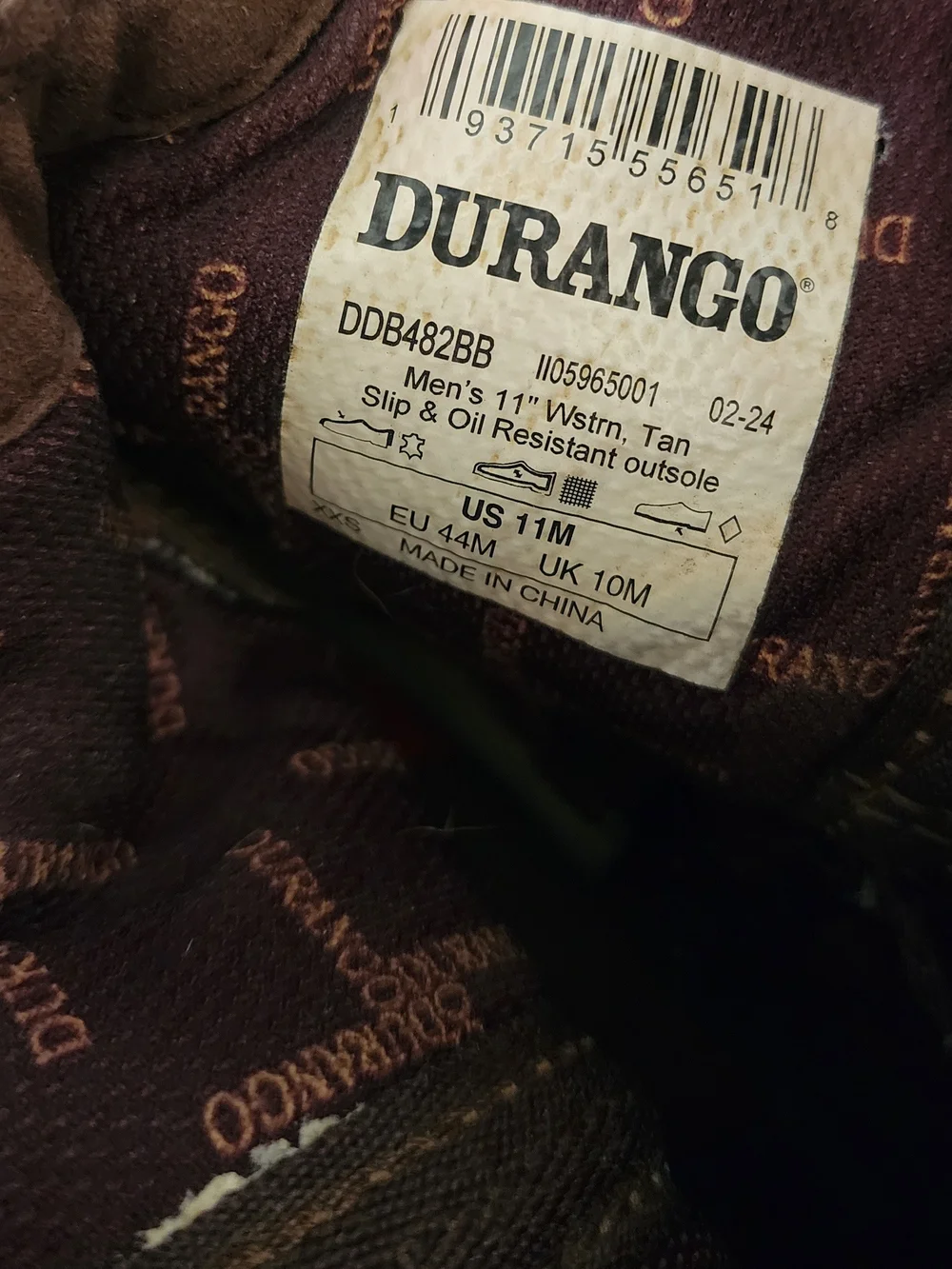 Durango Men’s Western Cowboy Boots – Size 11M